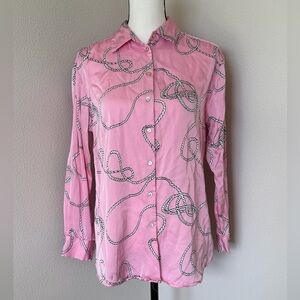 ESQUALO Pink Button Down Shirt with Rope Print